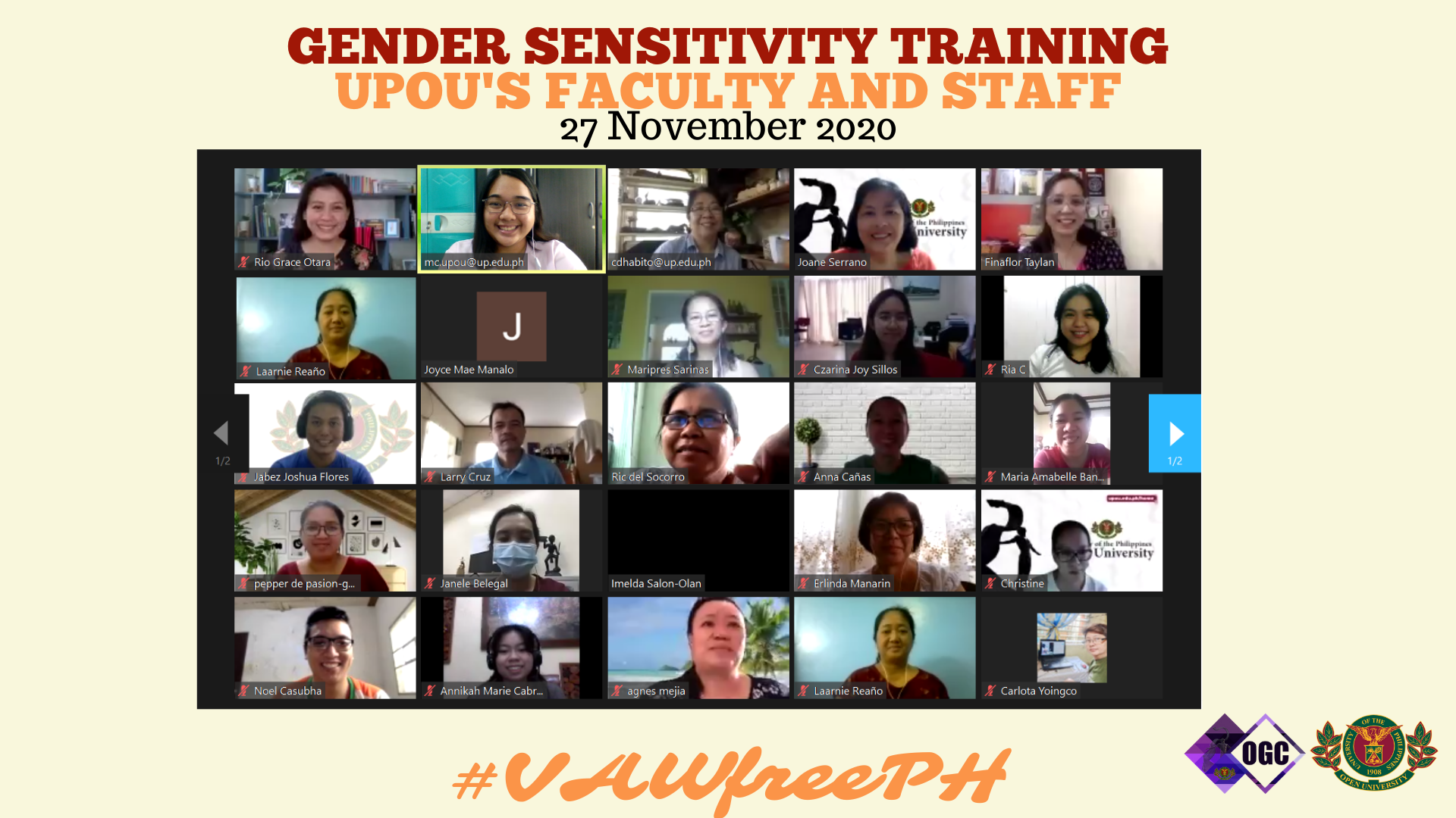 Ogc Conducts Gender Sensitivity Training For Upous Faculty And Staff